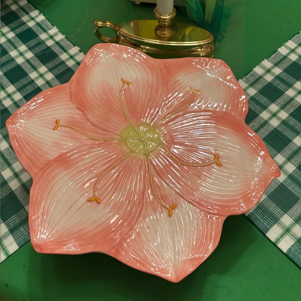 Recollections Pink and Cream Floral cake Stand